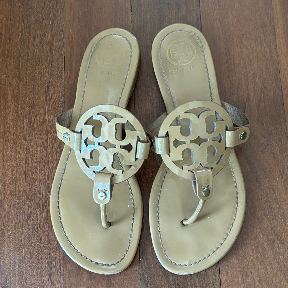 Tory Burch Beige Logo Sandals